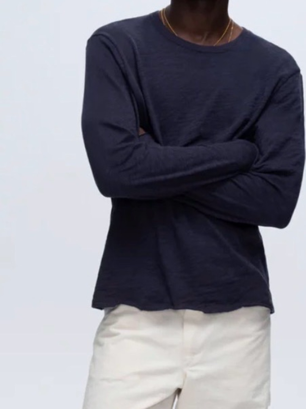 ATM SLUB JERSEY LONG SLEEVE DESTROYED WASH TEE - NWT